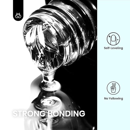 Beetles 9 in 1 Nail Glue Gel for Nail Tips and Clear Acrylic Nails Long Lasting, Curing Needed UV Extension Glue for False Nail Tips and Press on Nails, Spring Nail Art
