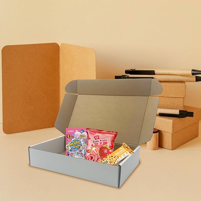 10x6x2 inches Shipping Boxes Set of 25, White Corrugated Cardboard Mailers | Mailer Box for E-commerce Packaging and Holidays Gift, Small Giving Box for Wrapping Mailing Present, Tuck Top, Easy Assemble