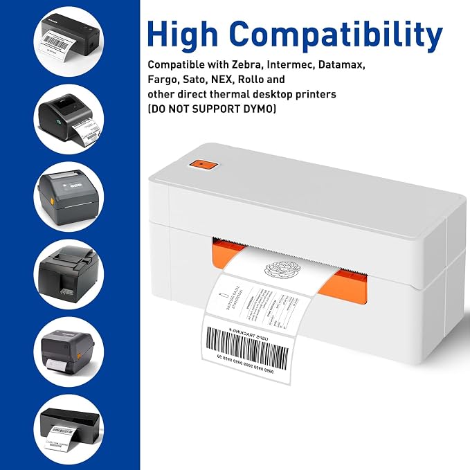 ESSENTIAL 4" x 2" White Direct Thermal Labels for Barcodes, Address | Permanent Adhesive, Shipping Labels, Compatible with Zebra, Rollo and Other Desktop Printers, 750 Labels of Roll, 12 Rolls