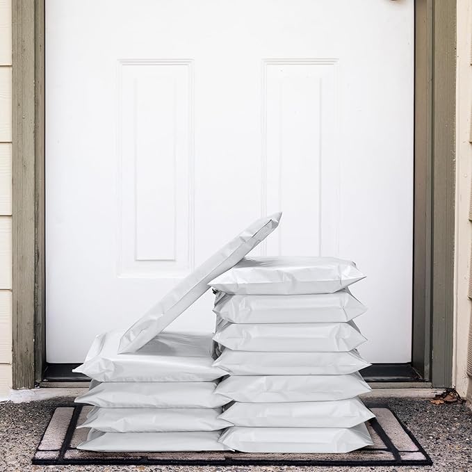 Metronic Poly Mailers 10X13 1000 Pack, Bulk Shipping Bags Heavy Duty Self Seal Waterproof Tear Weather Resistant Medium Mailing Envelopes, Packaging bags for Small Business, Boutique, Clothing, White