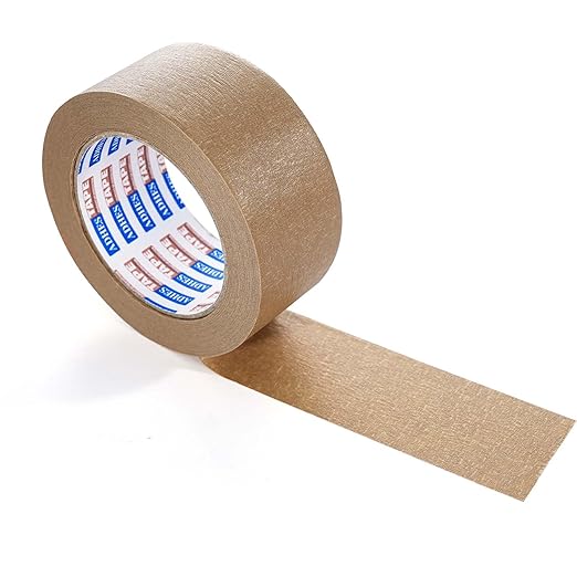 ADHES Kraft Paper Tape, 2 Inch x 60 Yards, Biodegradable Paper Packing Tape Writable & Uncoated Brown Shipping Tape for Shipping, Moving, Sealing