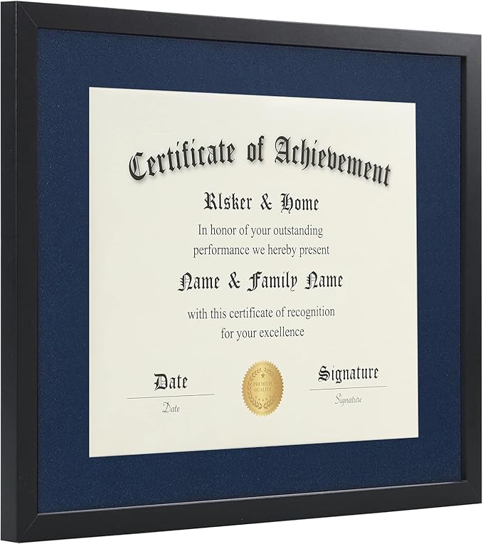 ELSKER&HOME 11x14 Diploma Frame 6 Pack, Diploma Frames 8.5x11 with Black Mat or 11x14 Document Frame without Mat,Multipack College Certificate/Degree Frames for wall,Set of 6