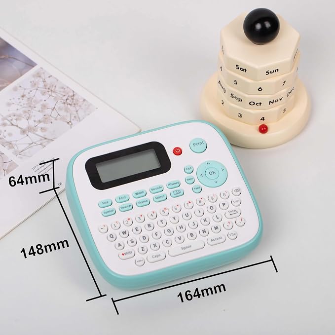 Vixic Label Makers, Label Maker with Different Fonts, D210S Labeler Machine | Portable Labelmaker Machine with QWERTY Keyboard, 12mm Laminated Waterproof-Labels for Home Office School Kids Items