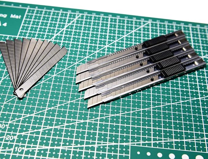 9mm Snap Off Utility Knife 5 Pack High Hardness Retractable Box Cutters with Snap Off Blades,Art Craft Hobby Cutter 9mm Knife for Home Office Workstation