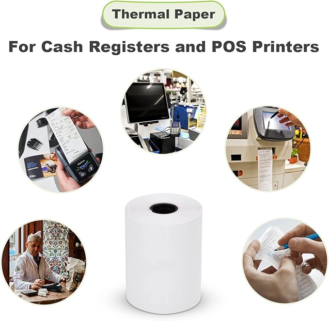 MFLABEL 2-1/4" x 50' Thermal Paper Rolls - 150 Rolls Premium POS Receipt Paper for Credit Card Terminals & Systems | High-Definition, Cost-Saving Bulk Pack!