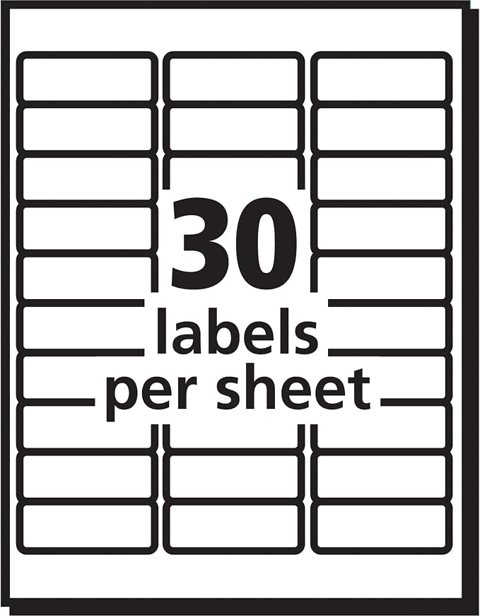 Avery Easy Peel Printable Address Labels with Sure Feed, 1" x 2-5/8" Customizable Stickers, White, 7,500 Blank Mailing Labels, Great for Mailing, Shipping, and More (45160) (Pack of 2)