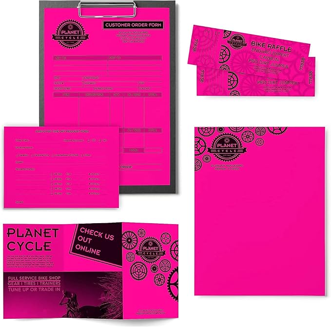 Neenah Astrobrights Color Paper, 8.5” x 11”, 24 lb/89 GSM, Fireball Fuchsia, 500 Sheets (21688)