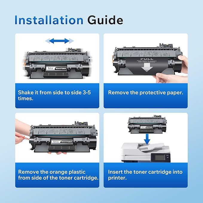 Valuetoner Compatible 80X Toner Cartridge Replacement for HP 80X CF280X 80A CF280A Toner Cartridge High Yield for HP LaserJet Pro M400 401a 401d 401n 401dn M401dw 425dn 425dw Series Printer (2 Black)