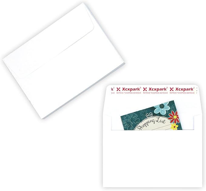 Xxcxpark 200 Qty Printable A7 Invitation Envelopes 5.25X7.25 inches Cards, Self Seal 120GSM white Paper Envelopes for Invitations, Papers, Photos, Documents, Wedding, Baby Shower, Easy to Seal