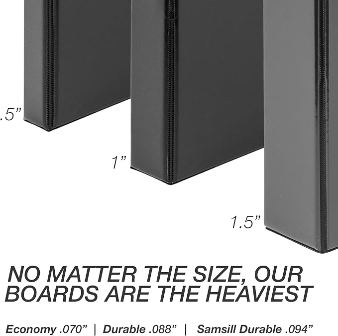 Samsill Durable 1.5 inch 3 Ring Binder, D Ring Binder, 100% Recycled Chipboard, Basis Assortment, 4 Pack