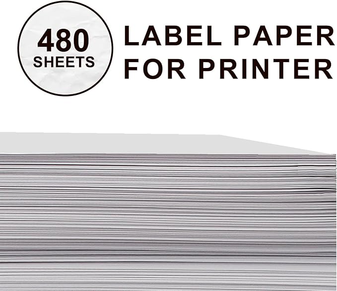 3-1/3" x 4" Shipping Labels, 2880 Address Labels, Mailing Stickers Compatible for Laser/Inkjet Printers - Matte White, 6 Up per Sheet, 480 Sheets