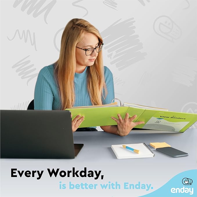 Enday 3 inch Binder (12 Pack - Assorted Colors) 3 Ring Binder 3 inch with Clear View Cover and 2 Inside Pocket - for Letter Size 8.5 x 11'' Paper, Ideal for School Supplies, Office, and Home