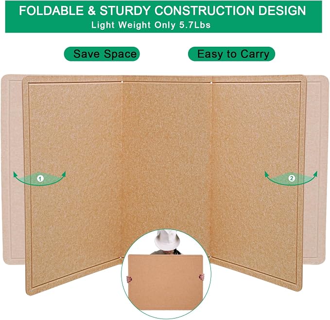 Large Bulletin Board 72" x 48" Felt Cork Board Pin Board, Ginger Yellow | Cork Board Alternative for Wall, Foldable Self-Adhesive Vision Board Prayer Board with Pushpins for Home Office Classroom
