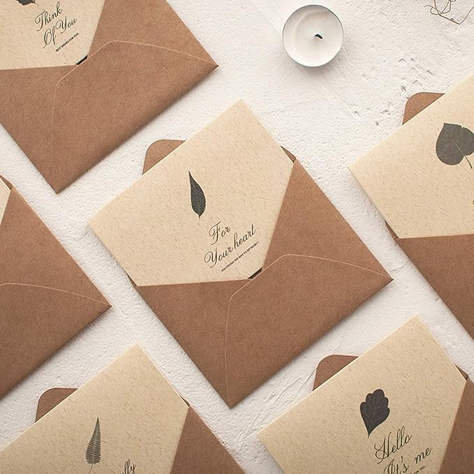 50 Pack Envelopes for Invitation- Brown Kraft Invitation Envelopes Used for Cards Used for Weddings,Invitations, Baby shower, Office (5.25 * 7.25-50pcs)