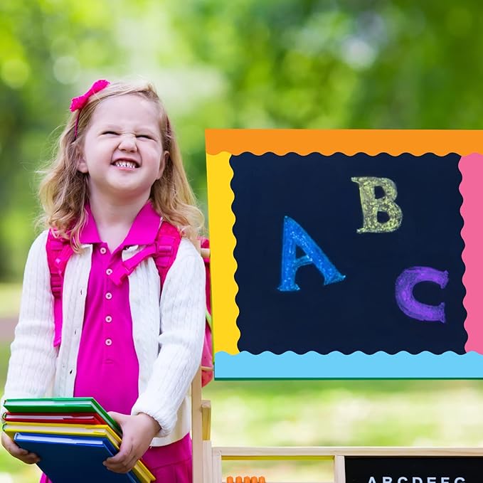 Containlol 236ft Colorful Bulletin Board Decoration, Spring Classroom Bulletin Board Borders, Bright Scalloped Trim for School Office Poster Chalkboard Whiteboard Wall Decor