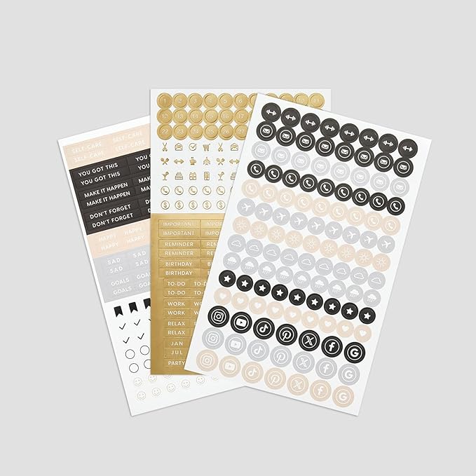 &And Per Se Dotted Journal Notebook, A5 Hardcover Leather Dotted Journal, 160 Pages 100gsm Thick Dot Grid Paper, 3 Sheets of Stickers Included - 5.7'' x 8'' (Red)
