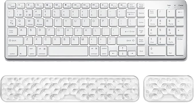 Mouse Pad with Wrist Rest, Soft Cloud Gel Keyboard Mouse Pad Set with Hand Wrist Support, Cute Non Slip Office Desk Accessories for Comfort/Pain Relief/Computer/Laptop (Clear Diamond)