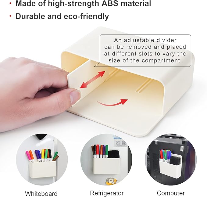NiArt Dry Erase Marker, 12 Colors Fine Tip Whiteboard Set w/Eraser & Holder | Magnetic White Organizer Sticks Securely to Whiteboards Paired with Smooth Low-Odor Non-Toxic Ink Pens