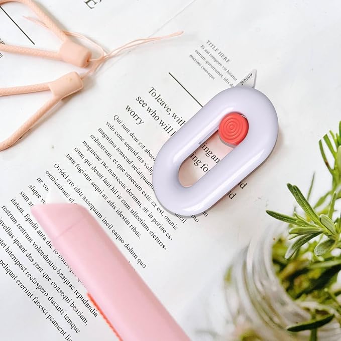 Ceramic Box Cutter, Box Cutter Retractable, Pink, Mini, keychain, Safety, Cute, Magnetic Package Opener, Box Opener Cutter for Daily Online Shopping/Kitchen/Office/Beauty Gift Unpacking