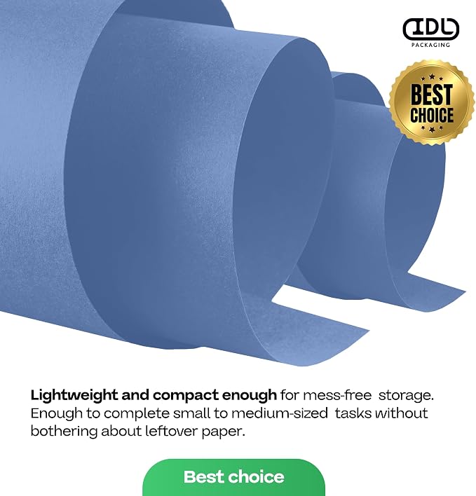 Blue Kraft Paper Roll 18" x 1200" (100 feet) with Cutter - USA-Made Gift Wrapping Paper for Packing, Moving, Shipping & Crafts/Arts - 100% Recyclable Natural Craft Material by IDL Packaging | Gift Wrapping Paper for Packing, Moving, Shipping & Crafts/A...
