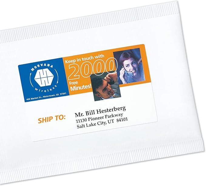 Avery Print-to-the-Edge Printable Shipping Labels, 4.75" x 7.75", Matte White, Sure Feed Technology, Laser & Inkjet Compatible, 50 Blank Labels, Great for Mailing, Branding, and More (6876)