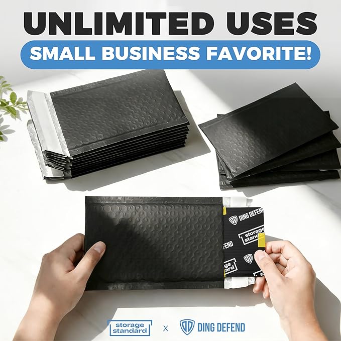 110-Pack Bubble Mailer 4'' x 8'' - Self-Sealing Waterproof Small Mailing Envelopes Padded Lightweight Shipping Bags for Accessories, Small Parts, Jewelry, Trading Cards, Compact Items 4x7 Usable Space