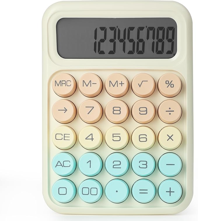 Mr. Pen- Mechanical Switch Calculator, 12 Digit Large LCD Display | Colorful with Big Buttons, Mechanical Switch Calculator for Home, School, Office
