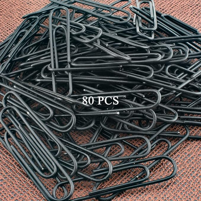 HAHIYO Paper Clips Large 2 inches (50mm) Length Black Paperclips Vinyl Coated Prevent Scratching Tearing The Pages Sturdy for Bookmark Organize Home Office School 80 Pack