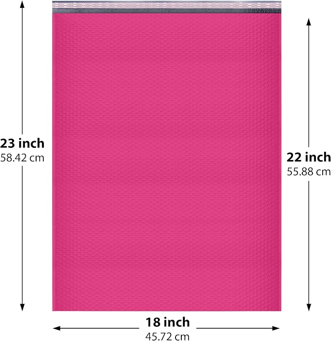 Hot Pink Bubble Mailers 18x23, Poly Padded Envelopes #9, 50 Pack | Holds Clothing & Bulk Items, Self-Seal Closure, Cushioned Protection, Water-Resistant Poly, Size #9