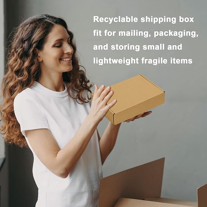 MEBRUDY 9x6x2 Inches Shipping Boxes Pack of 40, Small Corrugated Cardboard Box for Mailing Mailer Packing, Brown