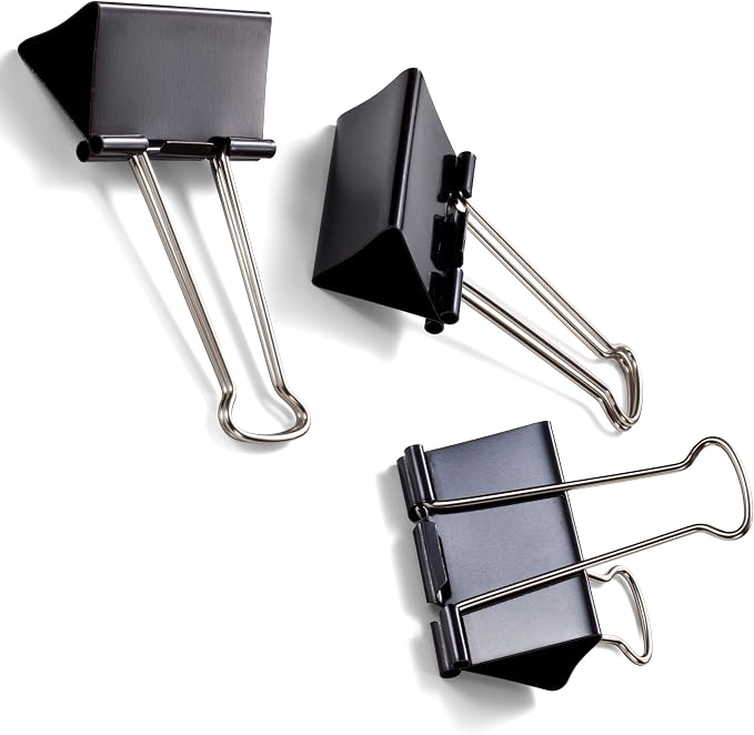 Officemate Large Binder Clips, 2 inch Wide, 1 inch Capacity, Box of 12 (99100)
