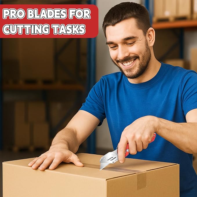 500 Pack Razor Blades, Box Cutter Blades, SK5 Utility Knife Blades | Box knife blades cut cartons, drywall and leather, Bulk replacement blades support construction, warehouse and home projects