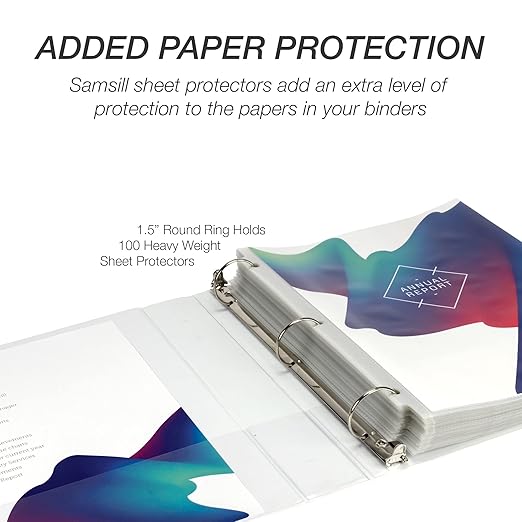 Samsill Economy 1.5 Inch 3 Ring Binder Bulk Pallet, Round Ring Binder, Customizable Clear View Cover, White, Pallet of 720 Binders in 60 Cartons