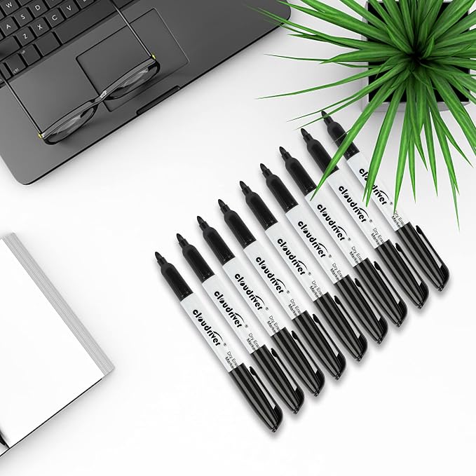 cloudriver Dry Erase Markers 512 Pack, Black Whiteboard Markers, Fine Tip, Low Odor, Bulk Dry Erase Marker For Office, home and School Supplies