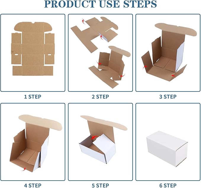 ZBEIVAN 4.6x2.2x2.2 White Shipping Boxes Set of 100, Corrugated Cardboard Mailer Boxes for Packaging Small Business Mailing Gifts