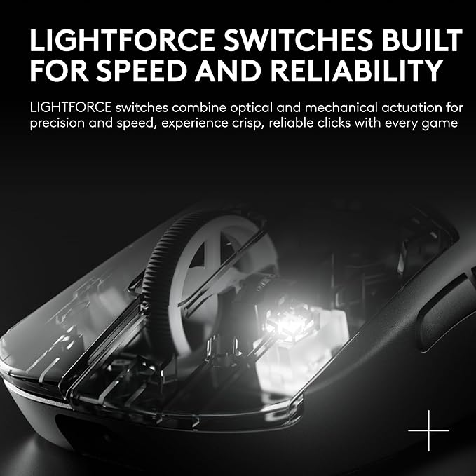 Pro X Superlight 2c Wireless Gaming Mouse: 51g Compact Mini Size, Symmetrical Shape, <8 kHz Polling, 44K DPI, PowerPlay Wireless Charging Supported, USB-C, 5 Programmable Buttons, For PC/Mac - White