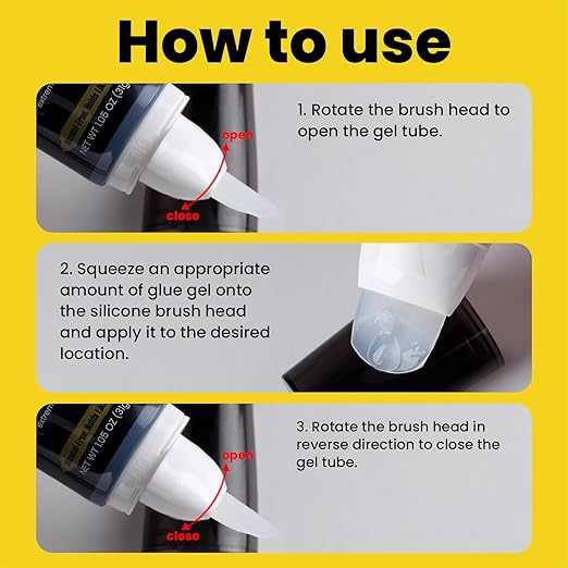 Lace Bonding Gel,Wig Glue Lace Glue,New Brush Head Design,Invisible & Skin-Friendly Formula,Bold Hold Lace Glue for Wigs,Temporary Daily Hold for Lace Front Wigs and Hair,for Women & Men