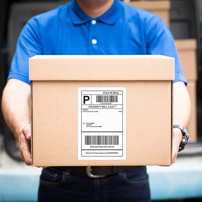 L LIKED 16 Rolls 4"x 6" Direct Thermal Shipping Labels with 250 Labels/Roll | Total 4000 Blank Shipping Labels, BPA Free, Perforated, Permanent Adhesive, Compatible with Zebra 2844 ZP-450 ZP-500 ZP-505