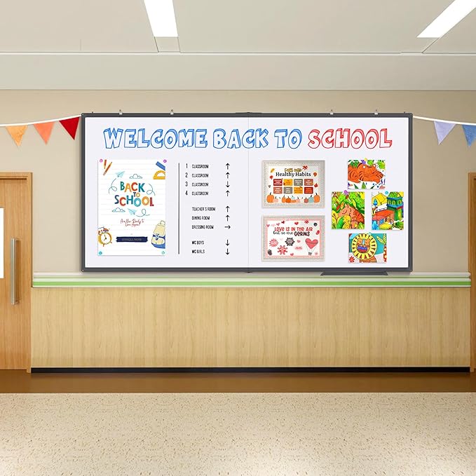 Maxtek Magnetic Dry Erase Board 96 x 48, Large White Board for Wall, Black | 8'x4' Giant Aluminum Frame Presentation Marker Board with a Long Pen Tray, Large Writing Surface Board for Classroom, Office
