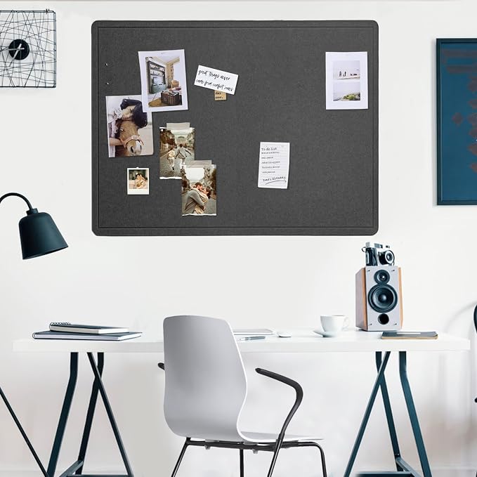 Felt Bulletin Board 48x36 inches, Decorative Pin Board for Home & Office | Cork Board Alternative for Wall with Push Pins, Display Mood Board for Photos, Notes & Reminders