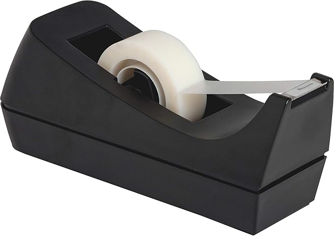 Business Source Standard Desktop Tape Dispenser, Black, 1 in (BSN32954) (Pack of 3)