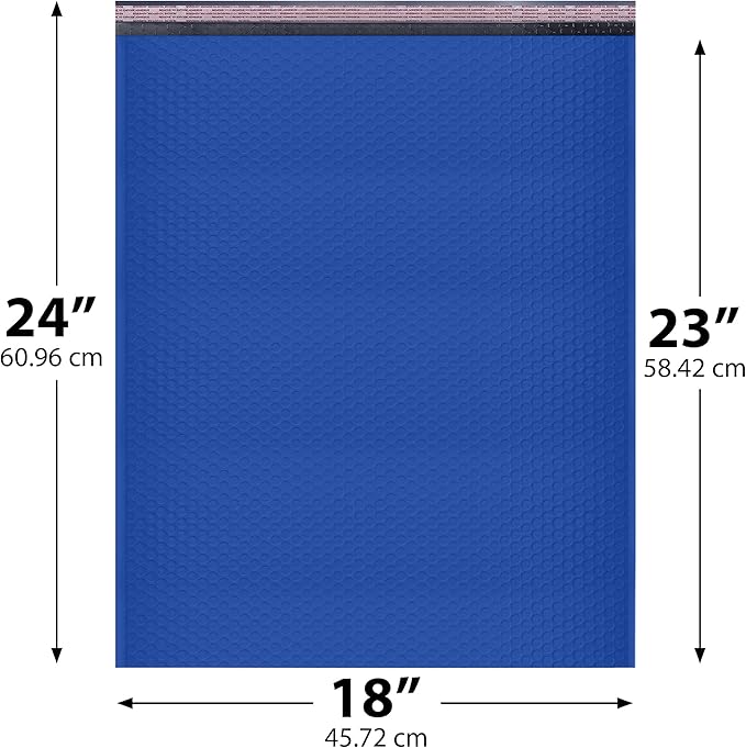 Royal Blue Bubble Mailers 18x23, Poly Padded Envelopes #9, 50 Pack | Holds Clothing & Bulk Items, Self-Seal Closure, Cushioned Protection, Water-Resistant Poly, Bulk Pack for Small Business