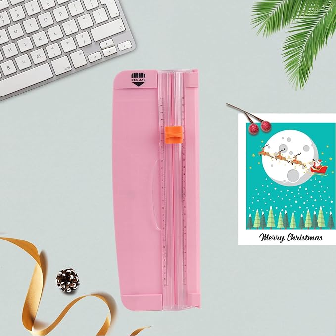 ZEQUAN Small Paper Trimmer, Portable Paper Cutter for Label, Origami, Card, Photo, Coupon, Scrapbook, Cardstock, Laminated Paper, and Craft Project