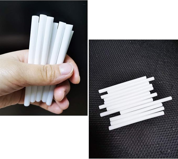 HUIHUIBAO 12 PCS Colored Hot Glue Sticks, Mini Hot Melt Adhesive Glue Stick for DIY Art Craft, 7 x 100mm, White
