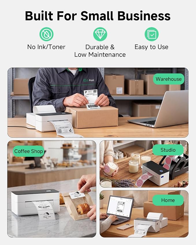 SVANTTO Bluetooth Shipping Label Printer 4x6, Wireless Thermal Label Maker | Compatible with iPhone, Android, Windows & Mac, Widely Used for USPS UPS Amazon Shopify Etsy for Small Busniess