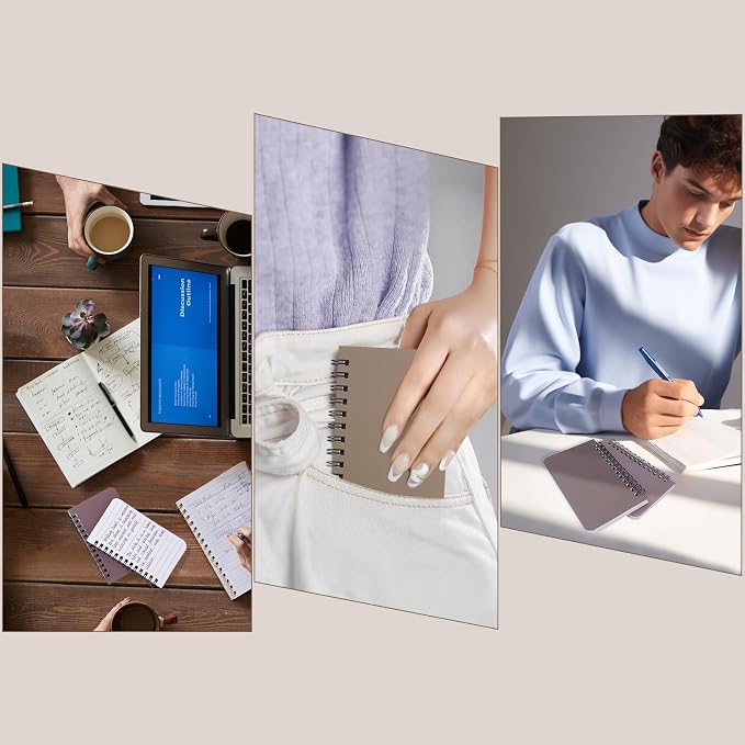 KTOJOY 6 Pack Spiral Notebook Small Pocket Notebook 3x5 Spiral Notepads With Lined Pages, Small Top Spiral Notebook Little Mini Memo Steno Note Pads for Outdoor Home Office College School