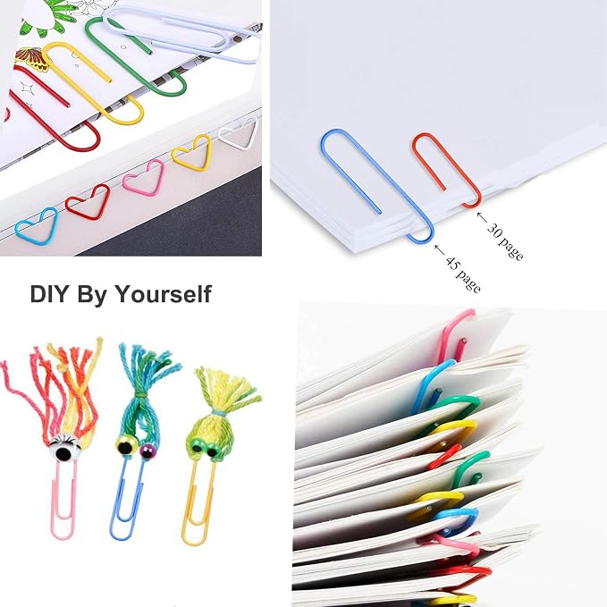 Vinaco Colored Large Paper Clips, 100 Pack 2", Rustproof Office School Use | Vinyl Coated Steel paperclips, Smooth Non-Scratch Edges for Home School DIY & Personal Document Organizing