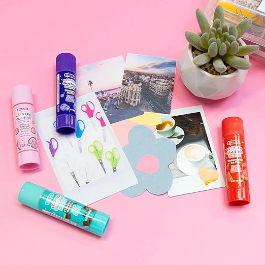 BAZIC Products Scented Glue Sticks, Washable, Assorted Scents 6 Grams, Smooth All Purpose Acid Free Clear Glue Stick for Photos Paper Kids Students at Home School Office (4/Pack), 144-Pack