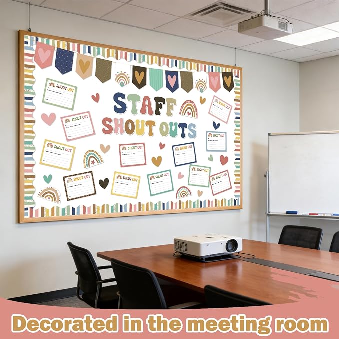Employee Recognition Bulletin Board Decor - 20 Paper Cutouts Expressing | Appreciation and Acknowledgment, Perfect for School, Classroom, and Office Wall Decor (Bohemia)