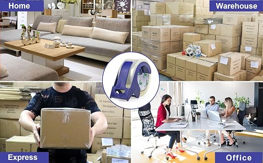 BOMEI PACK Silent Clear Packing Tape, 1.88inches x60yds Carton Sealing Tape with Blue Dispenser, 2 Rolls Heavy Duty Packaging Tape for Shipping Packaging Moving Sealing